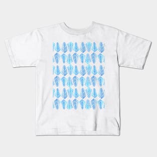 Watercolor pine trees pattern  - blue Kids T-Shirt